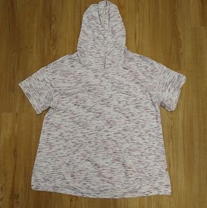 Livi, White With Pink And Purple Flecks, Short Sleeve Hoodie, Size 14/16, Used